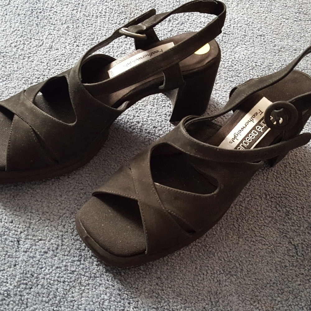 Black suede sandals